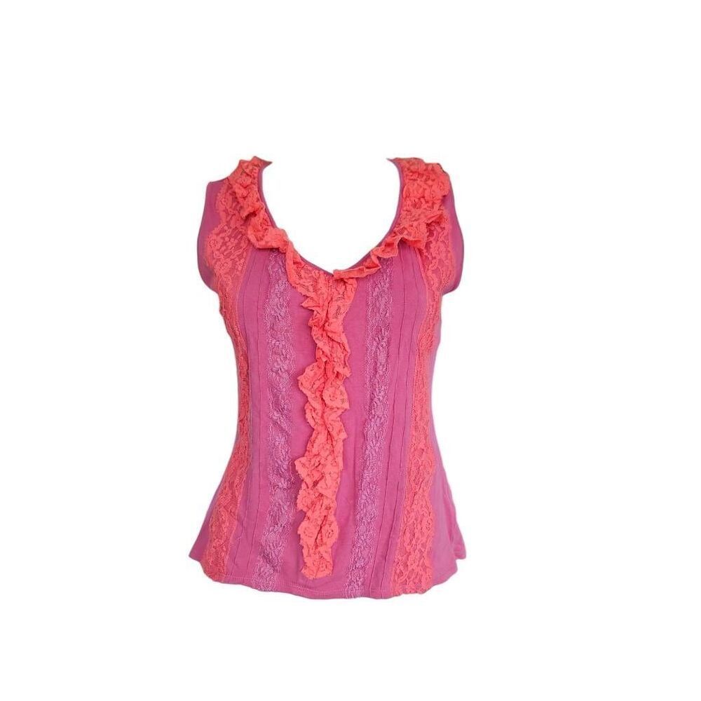 y2k ruffle lace cami